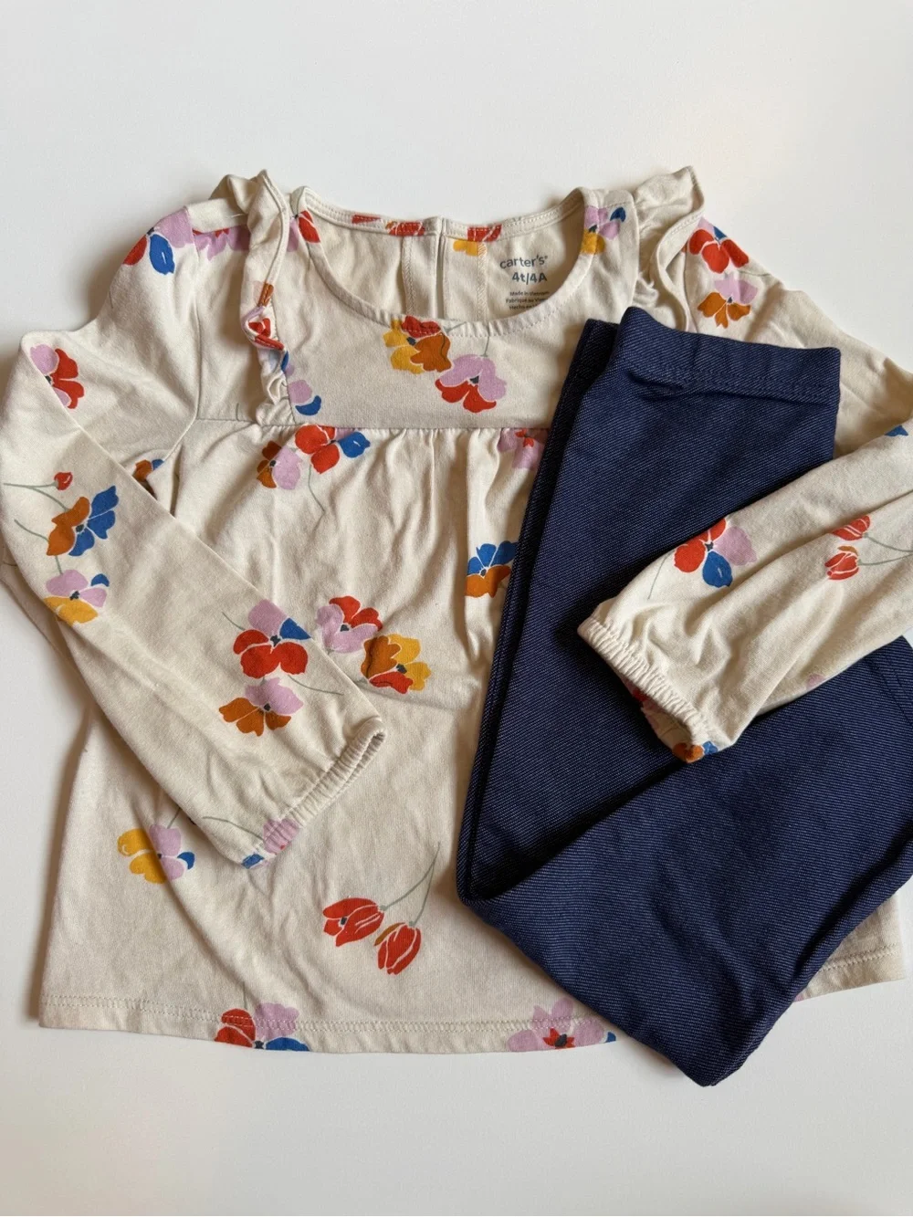 Carter’s Cream Floral Top and Jeggings